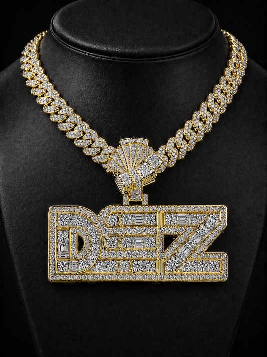 10k Gold VS1 Natural Diamond 2.5x 3” Wide Custom Order Pendant Deposit