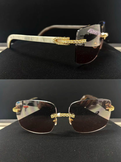 White & Gold Cartier Buffs with 5.9g Gold & 4.16CT VS Diamonds