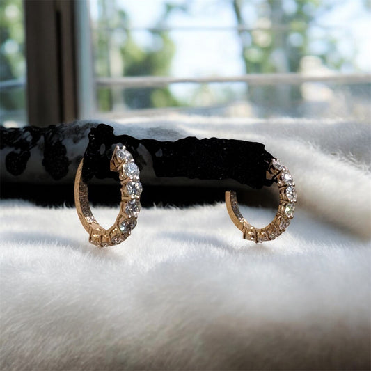 “Eclat Noir” 25 Pointer Natural Diamond Hoops
