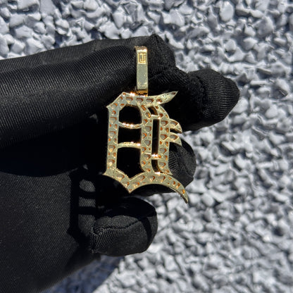 Gold And Diamond D Pendant