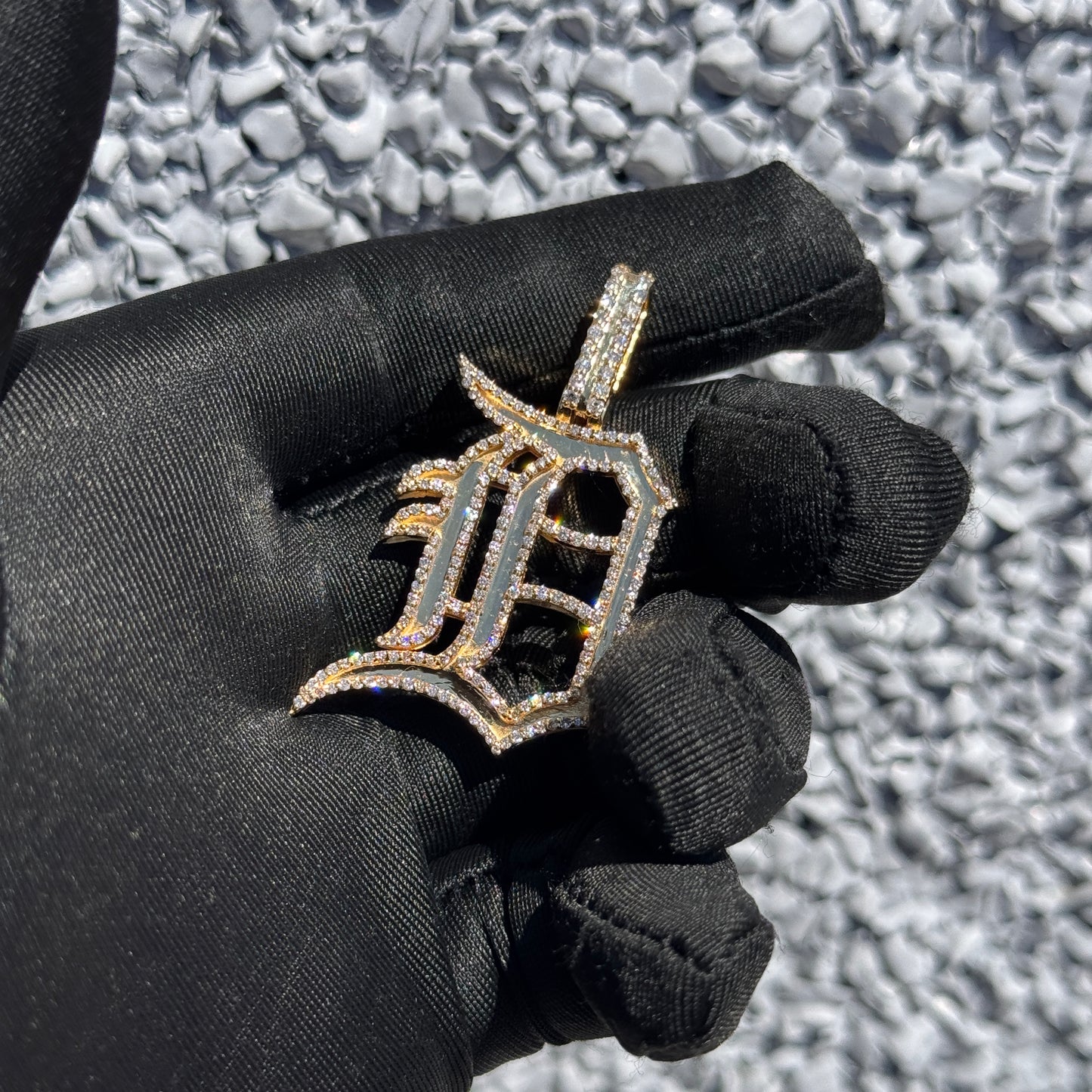 Gold And Diamond D Pendant