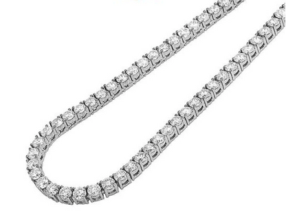 25 Pointer Natural Diamond Tennis Chain Necklace 10K 16"-24"