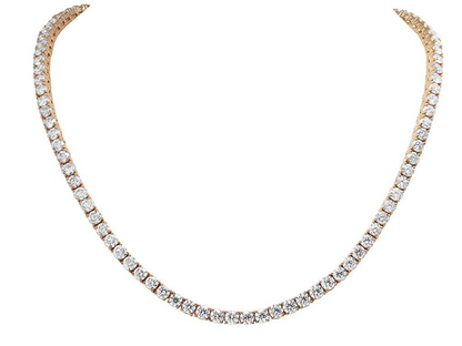 25 Pointer Natural Diamond Tennis Chain Necklace 10K 16"-24"