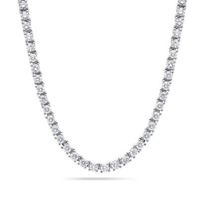 25 Pointer Natural Diamond Tennis Chain Necklace 10K 16"-24"