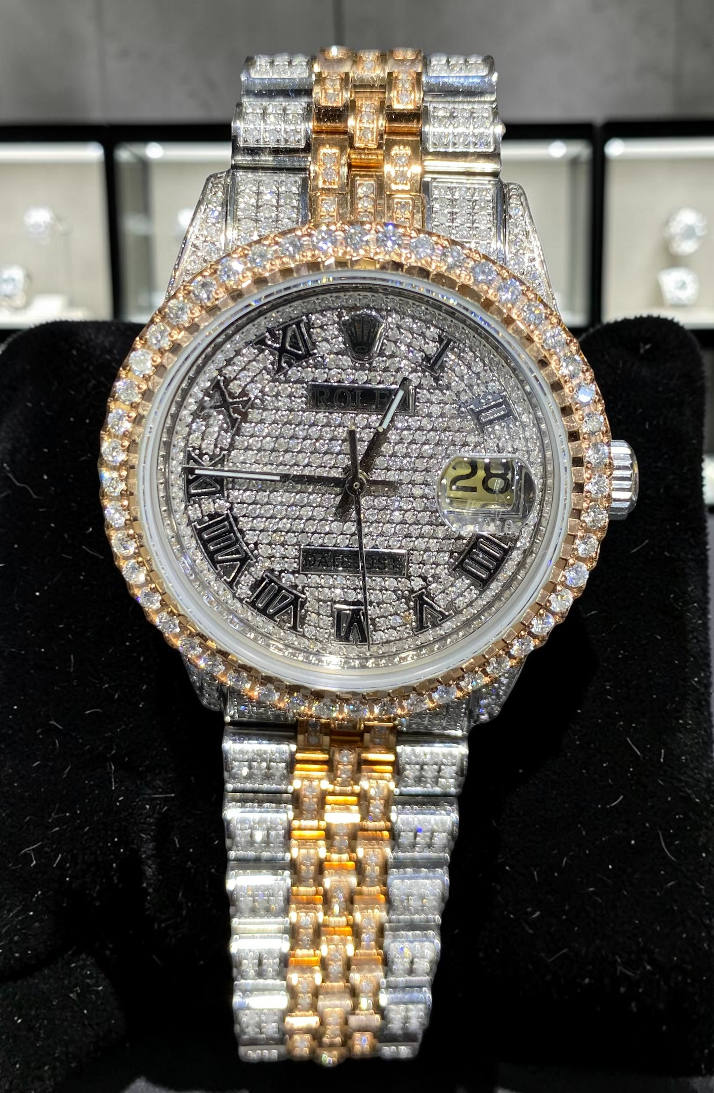 36MM Rolex Datejust Rose Two-Tone Jubilee – Custom Diamond Dial & Bezel | Certified & Inspected