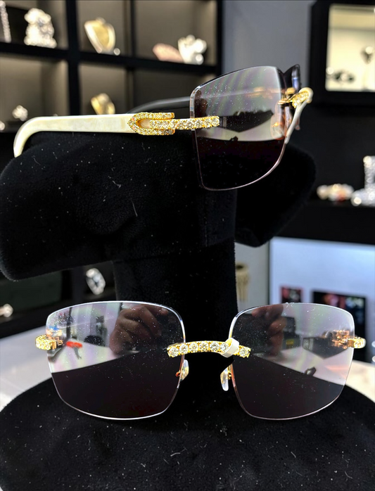 White & Gold Cartier Buffs with 10K Gold & 4.09CT VS Diamonds