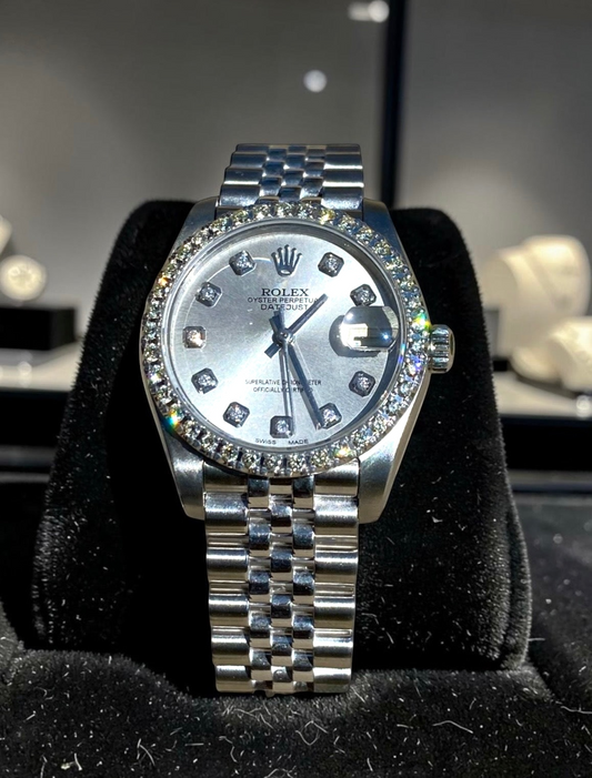 Rolex Datejust 31MM Diamond Silver Dial Super Jubilee Bracelet