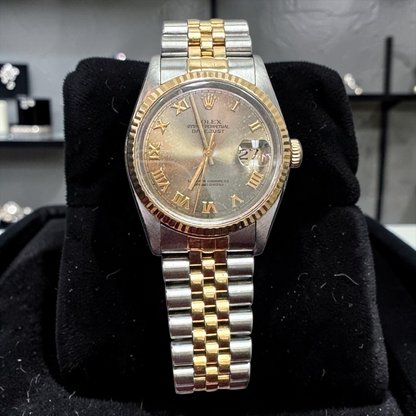 Rolex 36MM Datejust Two-Tone Steel & Yellow Gold – Roman Numeral Dial | Vintage Automatic Watch