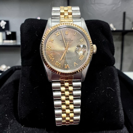 Rolex 36MM Datejust Two-Tone Steel & Yellow Gold – Roman Numeral Dial | Vintage Automatic Watch