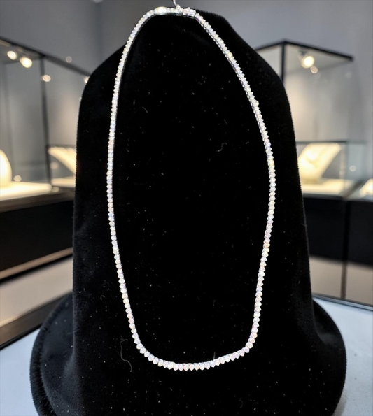 16-Inch 6.90 Carat Total Weight VS Natural Diamond Tennis Necklace in 14K Gold