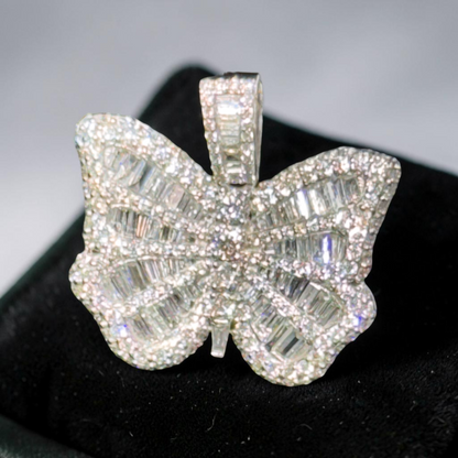 14K Yellow Gold Diamond Butterfly Pendant – 2.15 CT