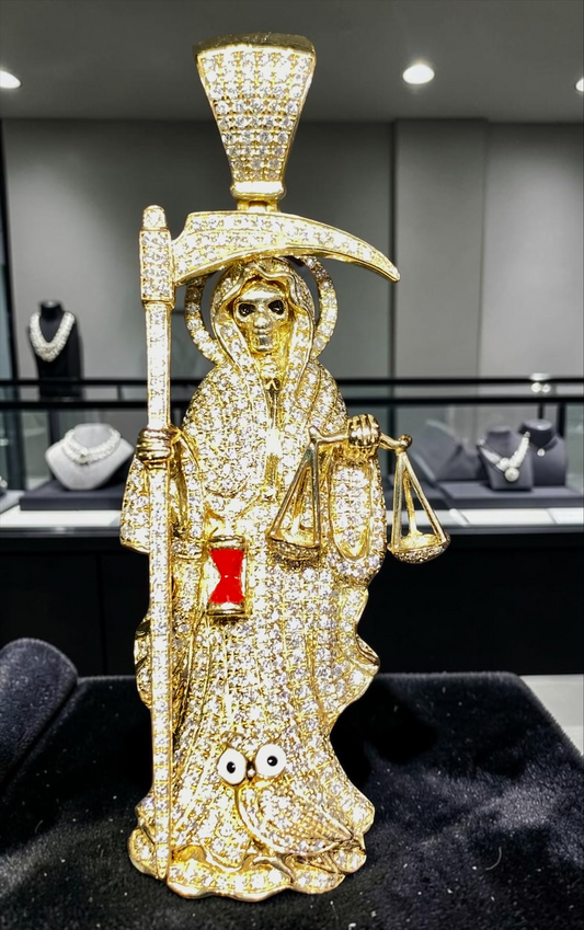 10K Yellow Gold & Natural Diamond Reaper Pendant