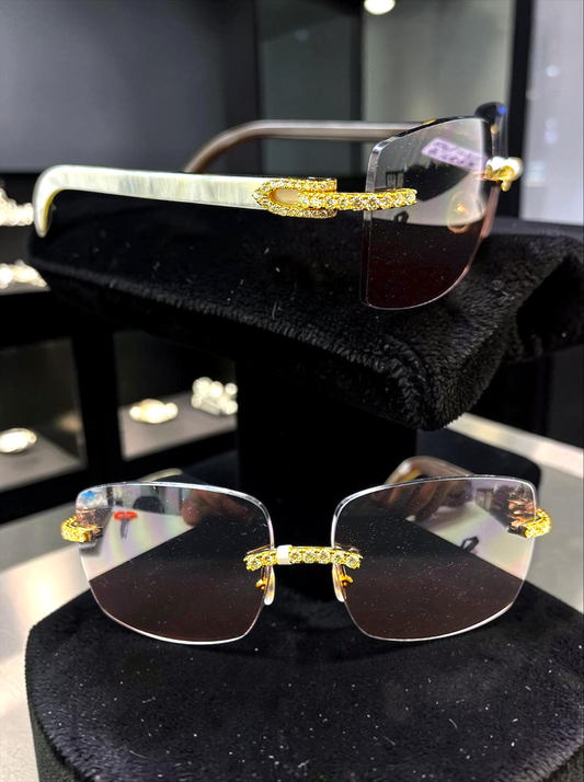 White & Gold Cartier Buffs with 5.9g Gold & 4.16CT VS Diamonds