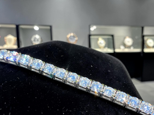 Lab Diamond 7.5” 9.50 Carat 14K White Gold Tennis Bracelet – 9.50 Grams