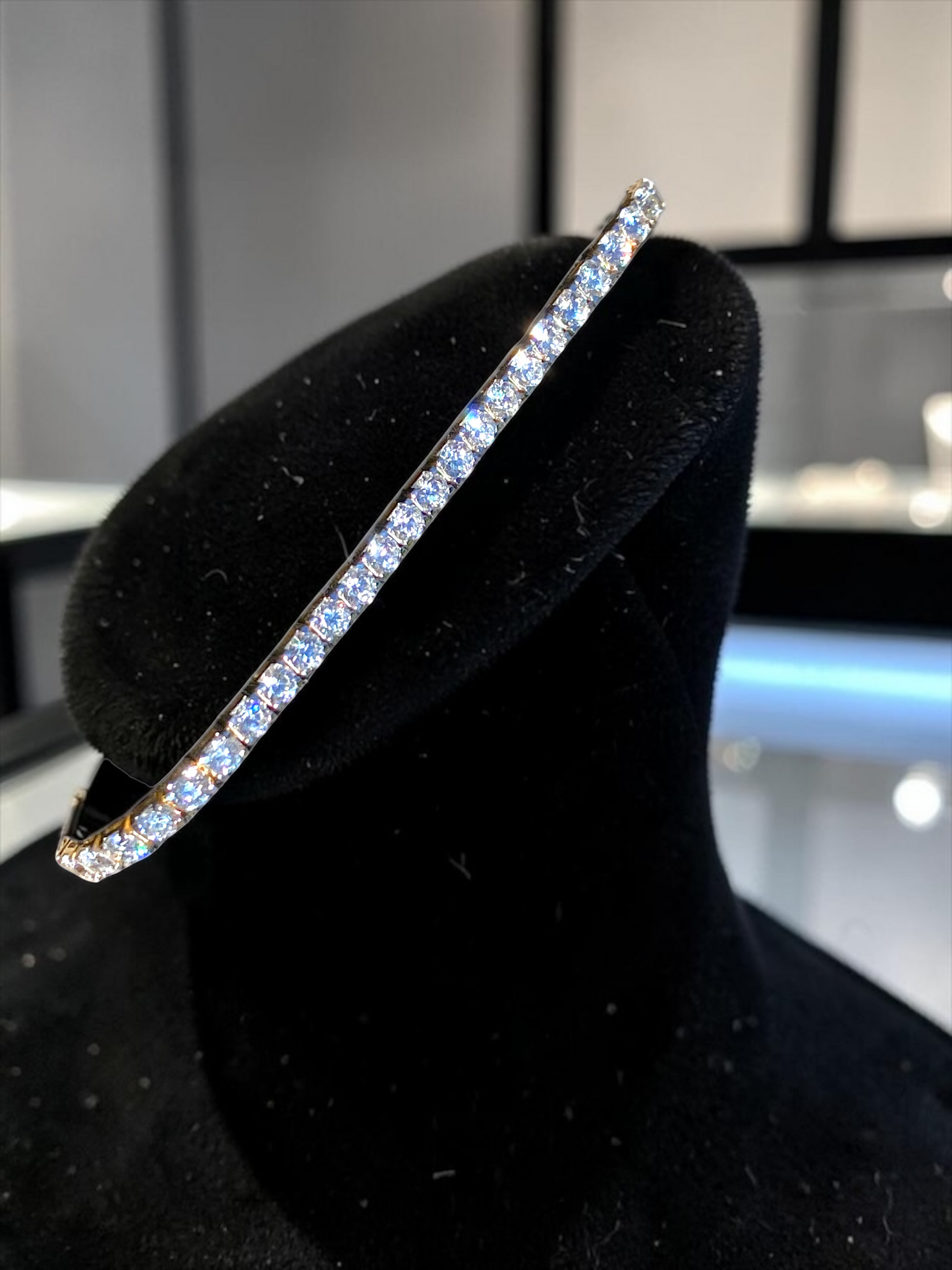 Lab Diamond 7.5” 6.80 Carat 14K White Gold Tennis Bracelet – 8.12 Grams