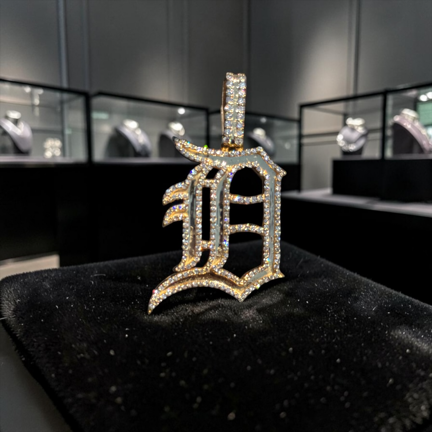 Gold And Diamond D Pendant