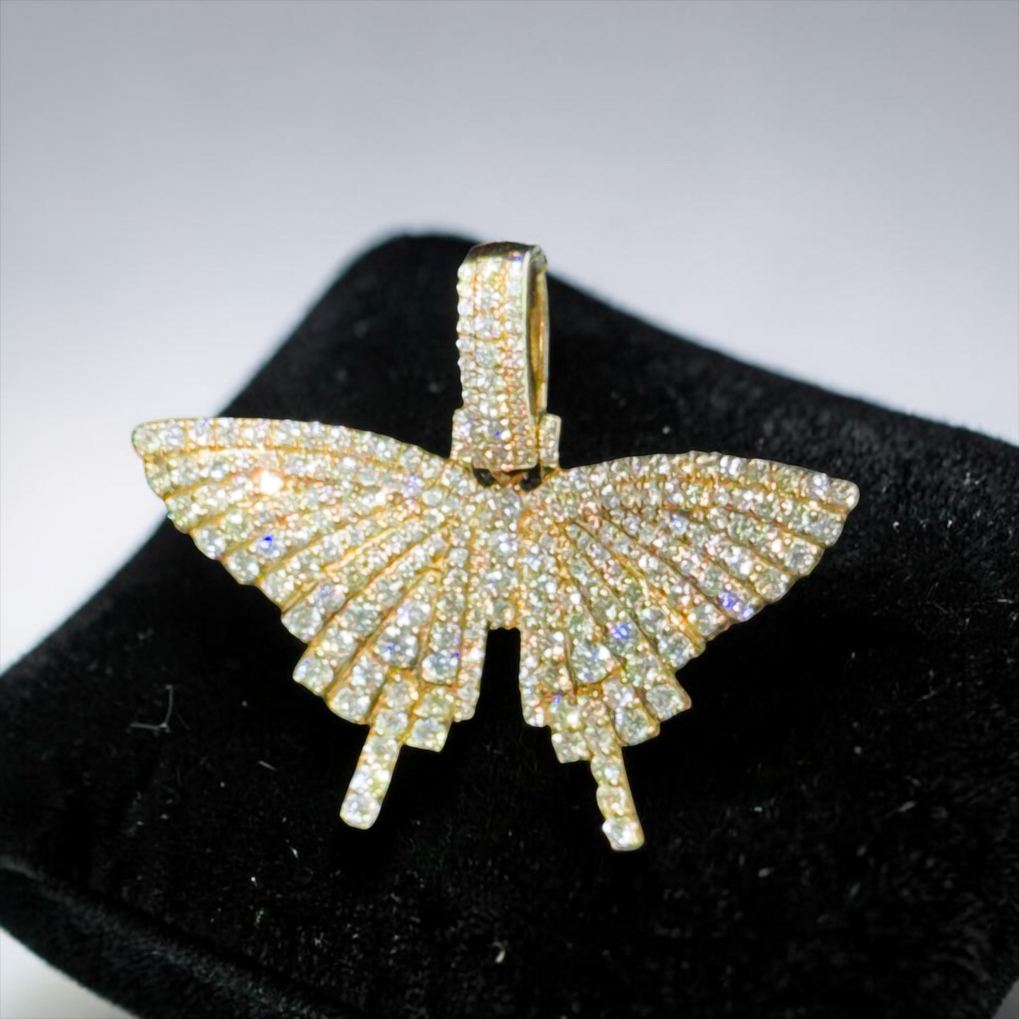 14K Yellow or Rose Gold Diamond Butterfly Pendant – 1.95-2.00 CT