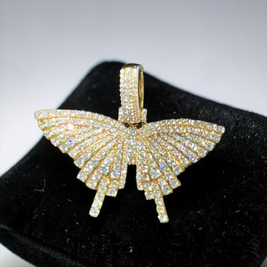 14K Yellow or Rose Gold Diamond Butterfly Pendant – 1.95-2.00 CT