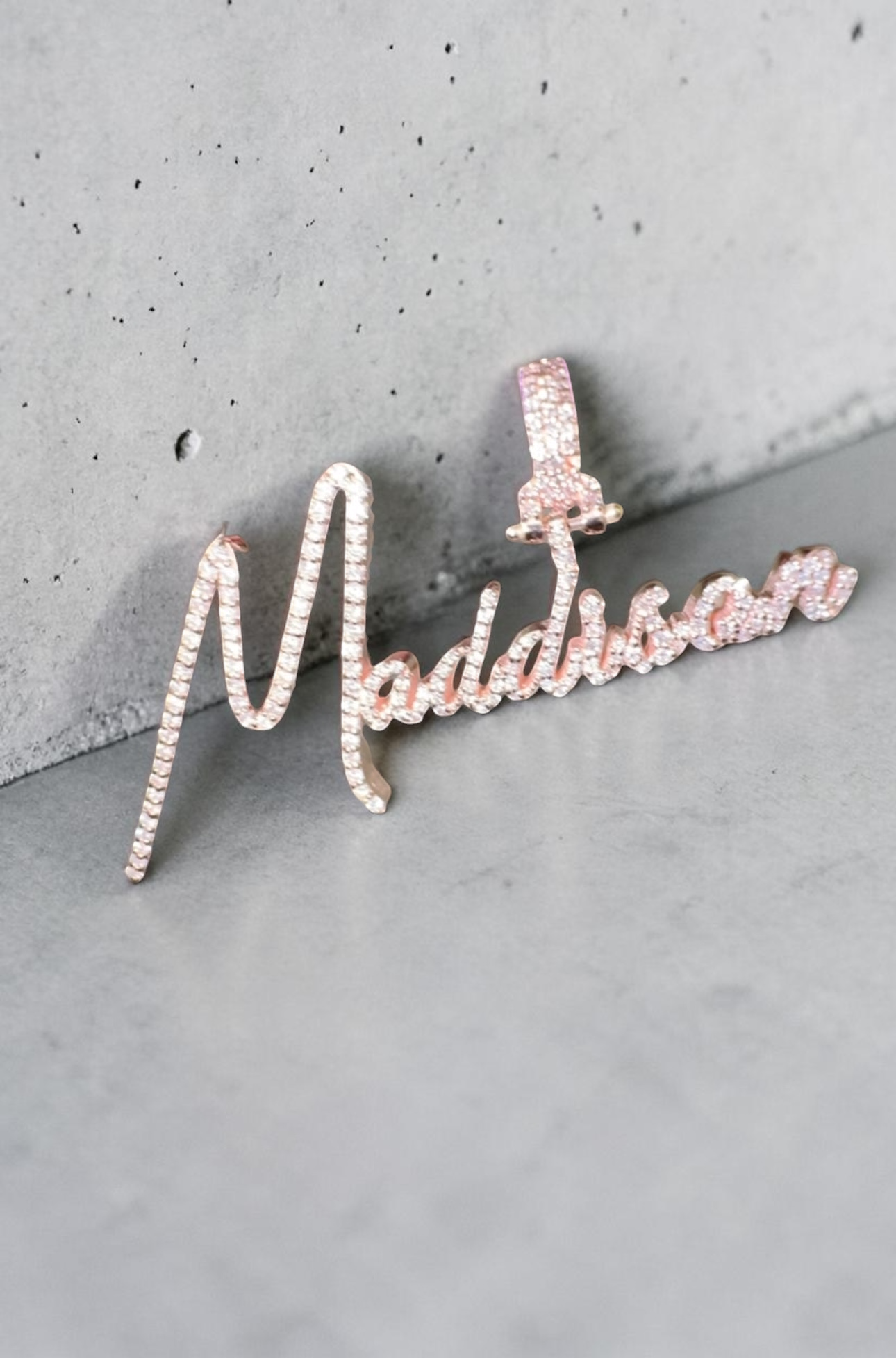 Natural Diamond & Gold Name Pendant