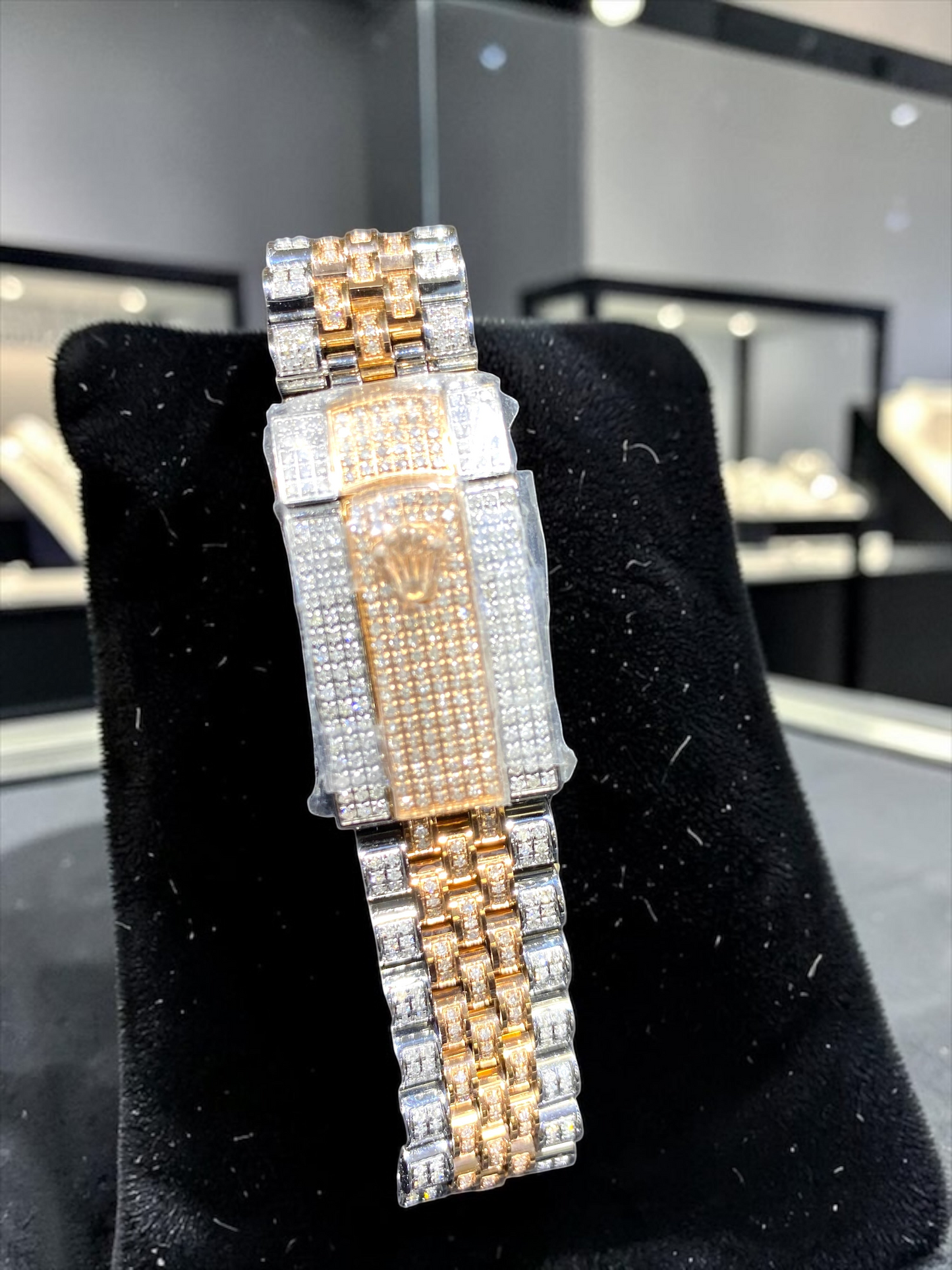 Custom Iced Rolex Datejust 36mm Two-Tone Jubilee Bracelet – Diamond Bezel & Dial | Luxury Watch