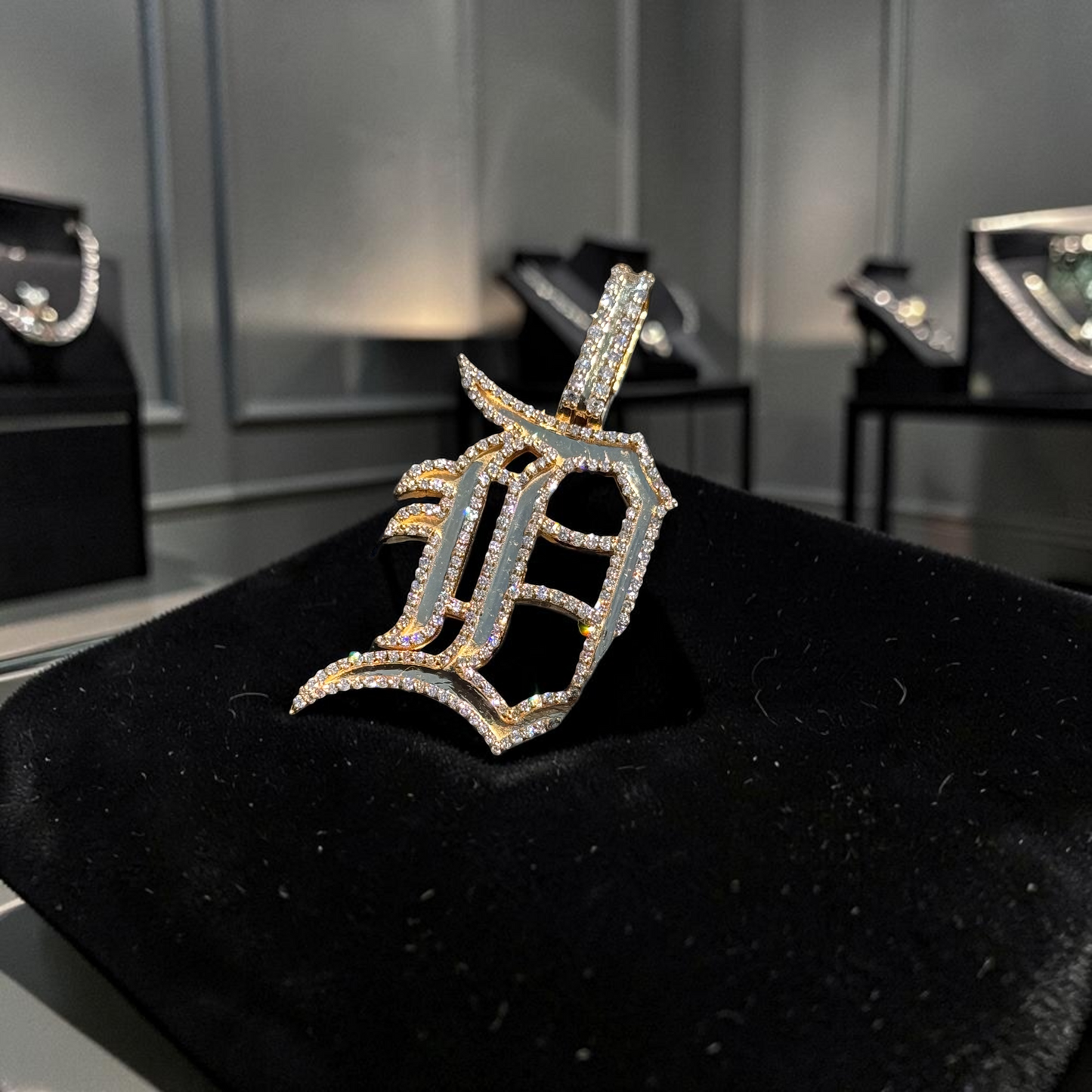 Gold And Diamond D Pendant