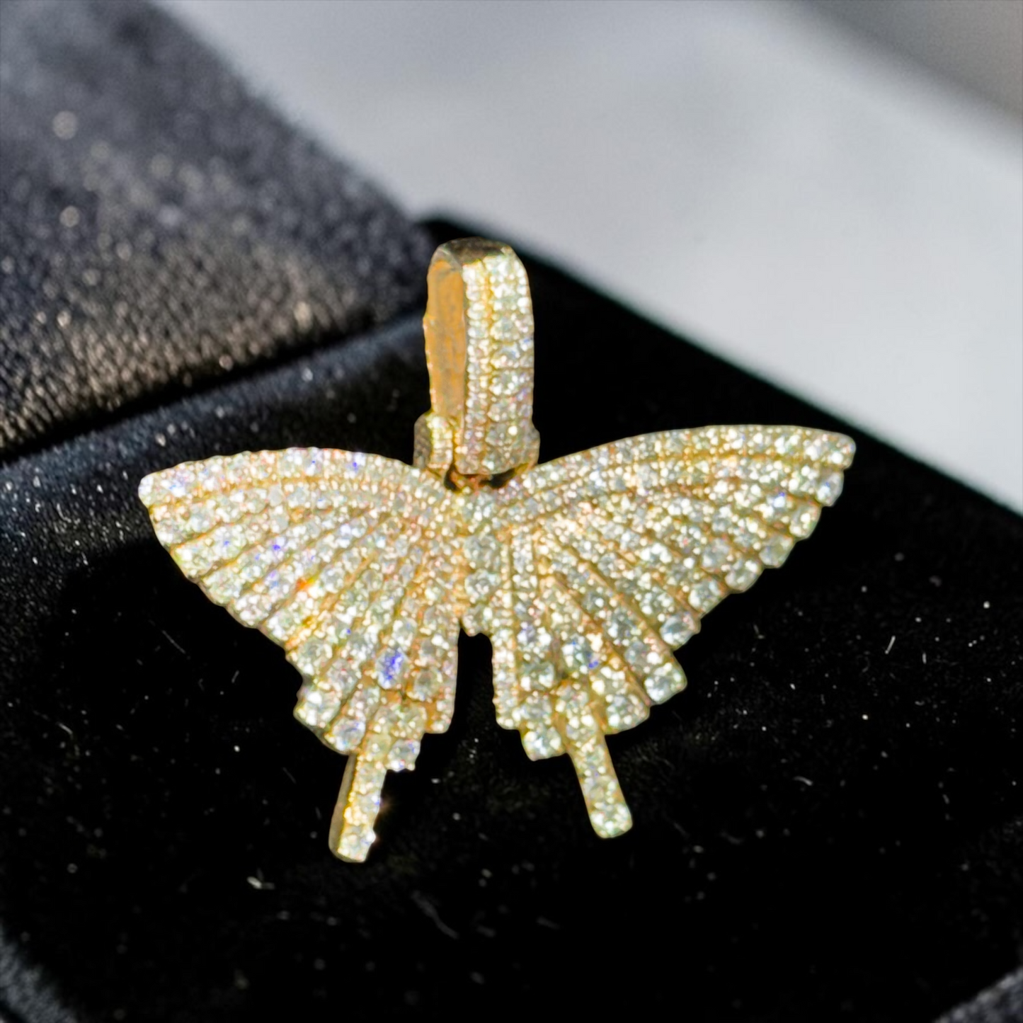 14K Yellow or Rose Gold Diamond Butterfly Pendant – 1.95-2.00 CT