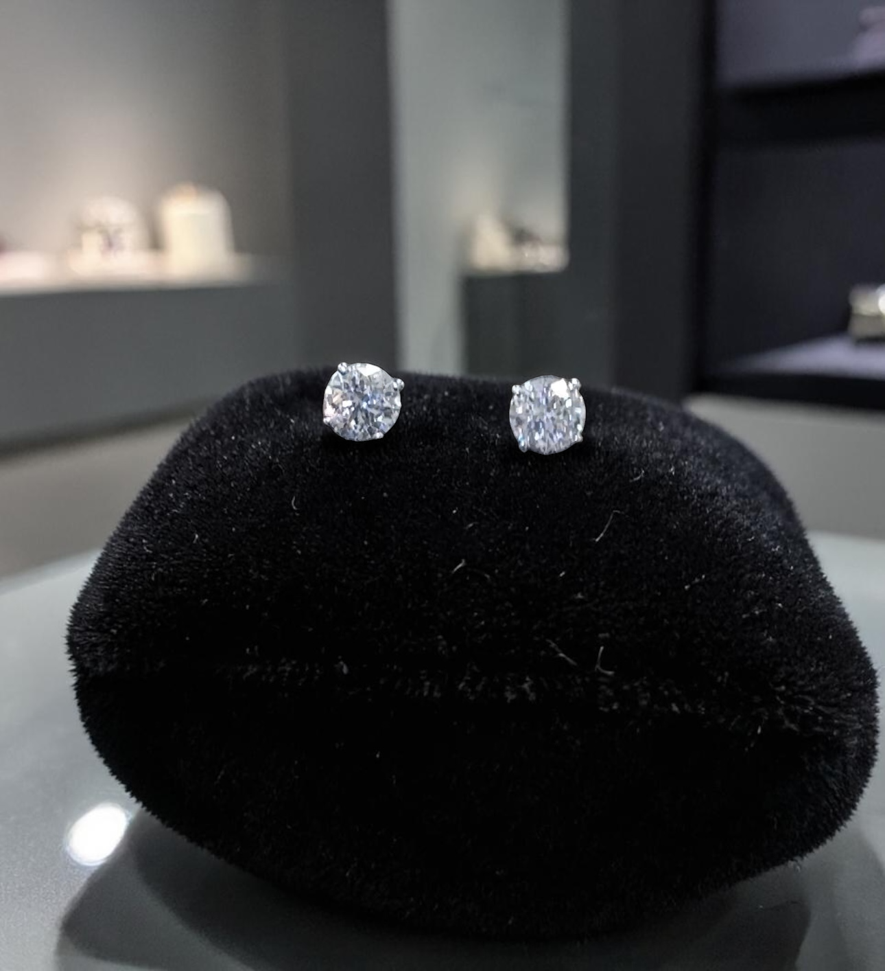 Exquisite 2.01 Carat Total Weight Natural Diamond Studs – Set in 14K White Gold