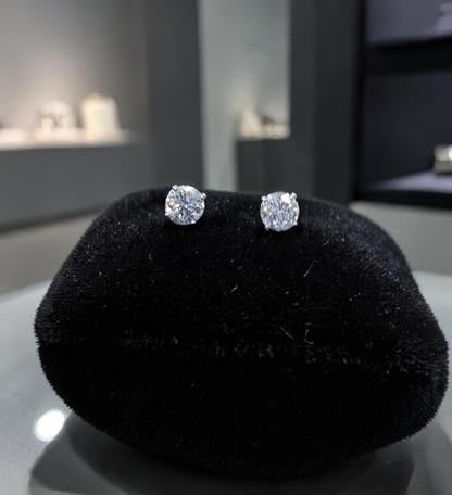 Exquisite 2.01 Carat Total Weight Natural Diamond Studs – Set in 14K White Gold