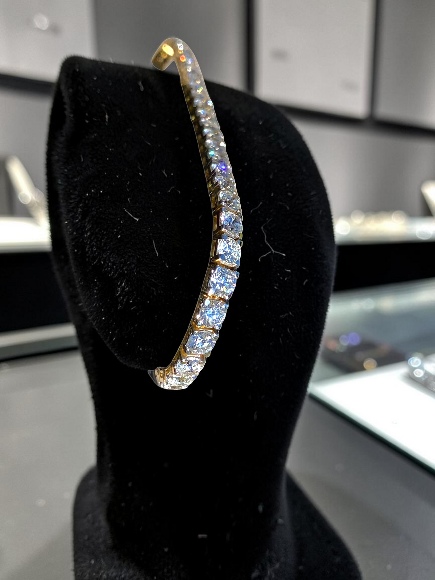 Lab Diamond 7.5” 6.80 Carat 14K White Gold Tennis Bracelet – 8.12 Grams