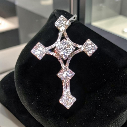 14K Gold Diamond Cross Pendant – Iced-Out Luxury Design