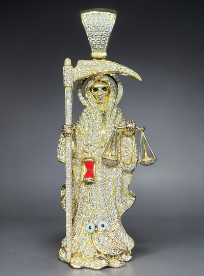 Diamond Grim Reaper Pendant – Approx. 2.35 CTW – Yellow Gold – Iced Out Bail