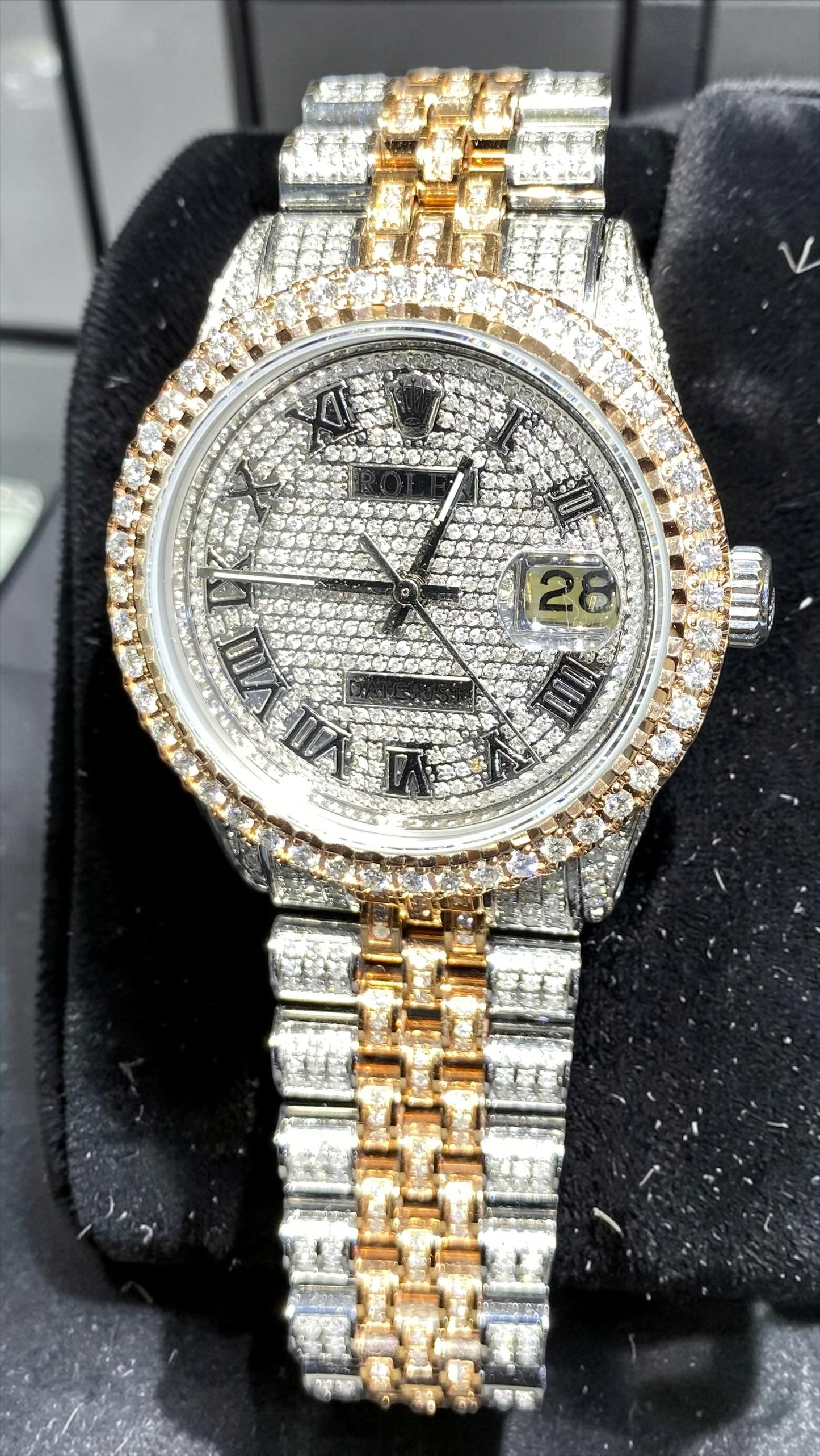 36MM Rolex Datejust Rose Two-Tone Jubilee – Custom Diamond Dial & Bezel | Certified & Inspected