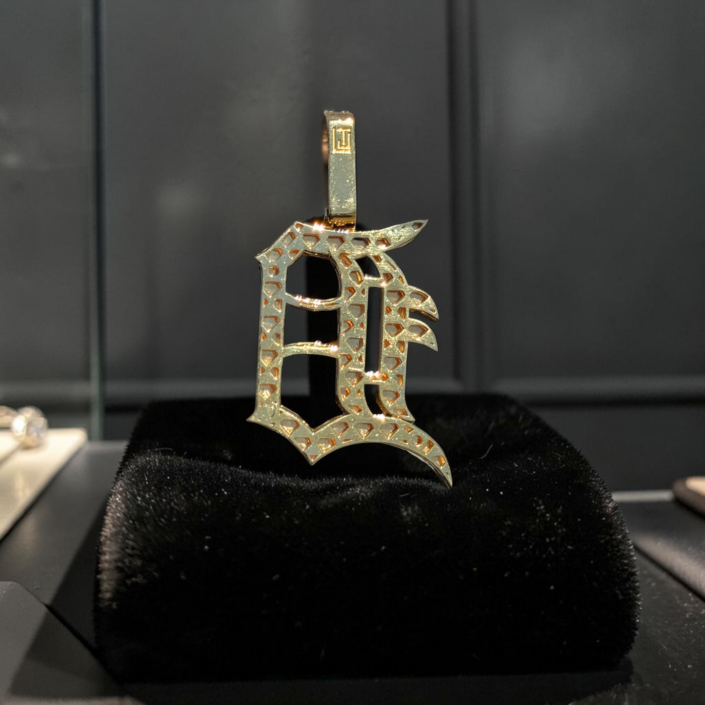 Gold And Diamond D Pendant