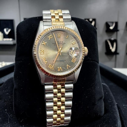 Rolex 36MM Datejust Two-Tone Steel & Yellow Gold – Roman Numeral Dial | Vintage Automatic Watch