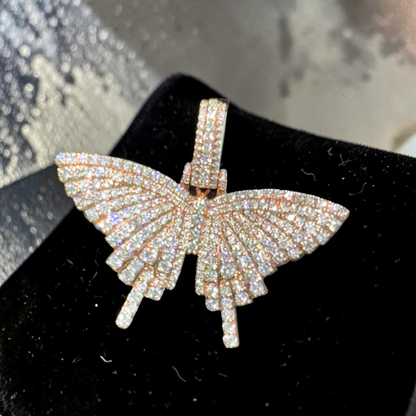 14K Yellow or Rose Gold Diamond Butterfly Pendant – 1.95-2.00 CT