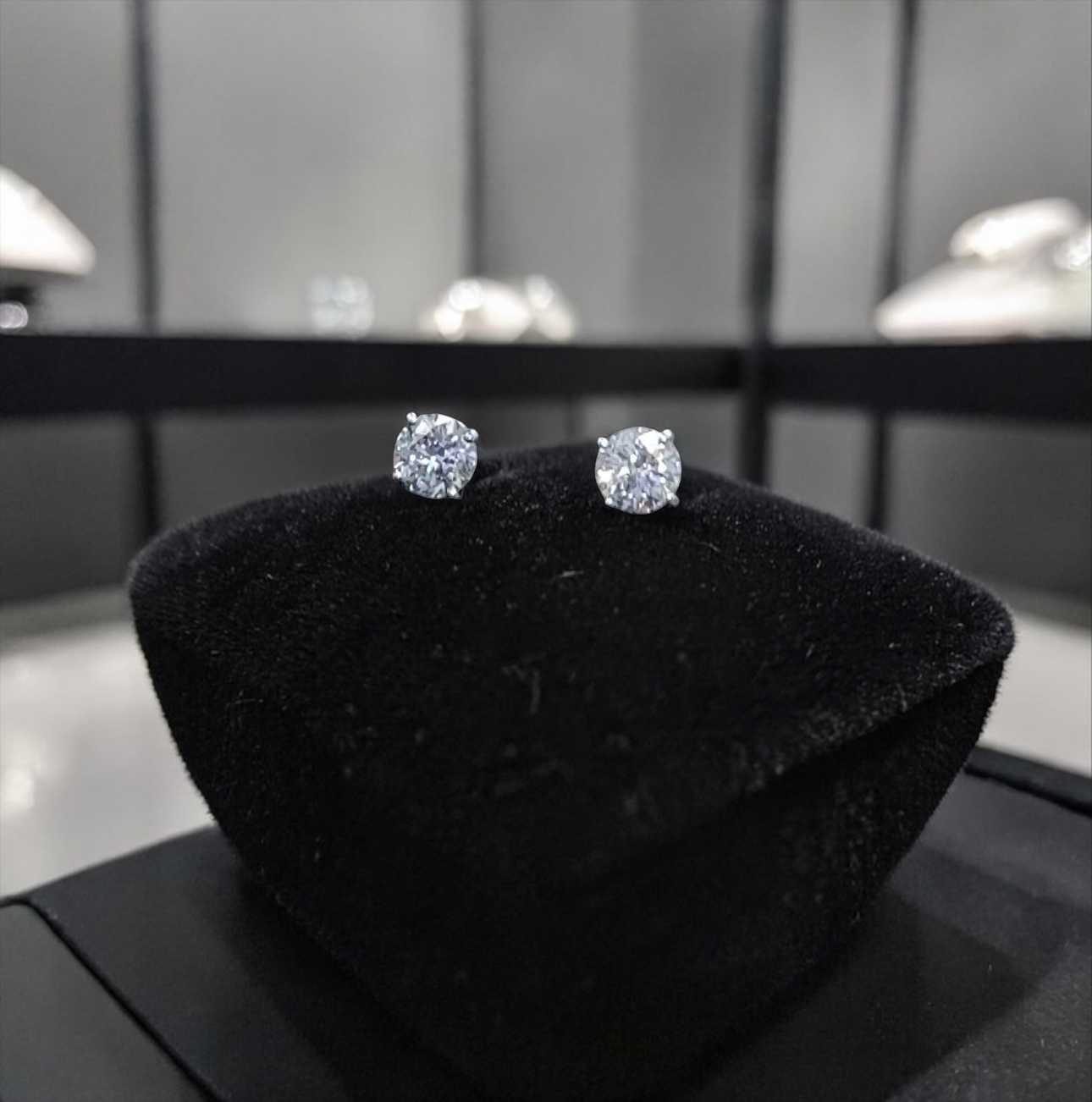 Exquisite 2.01 Carat Total Weight Natural Diamond Studs – Set in 14K White Gold