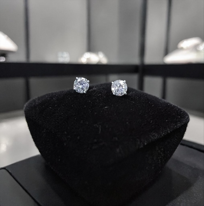 Exquisite 2.01 Carat Total Weight Natural Diamond Studs – Set in 14K White Gold