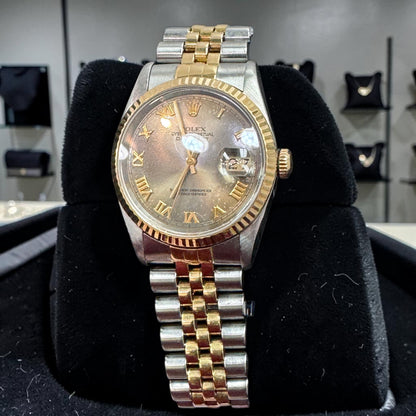Rolex 36MM Datejust Two-Tone Steel & Yellow Gold – Roman Numeral Dial | Vintage Automatic Watch