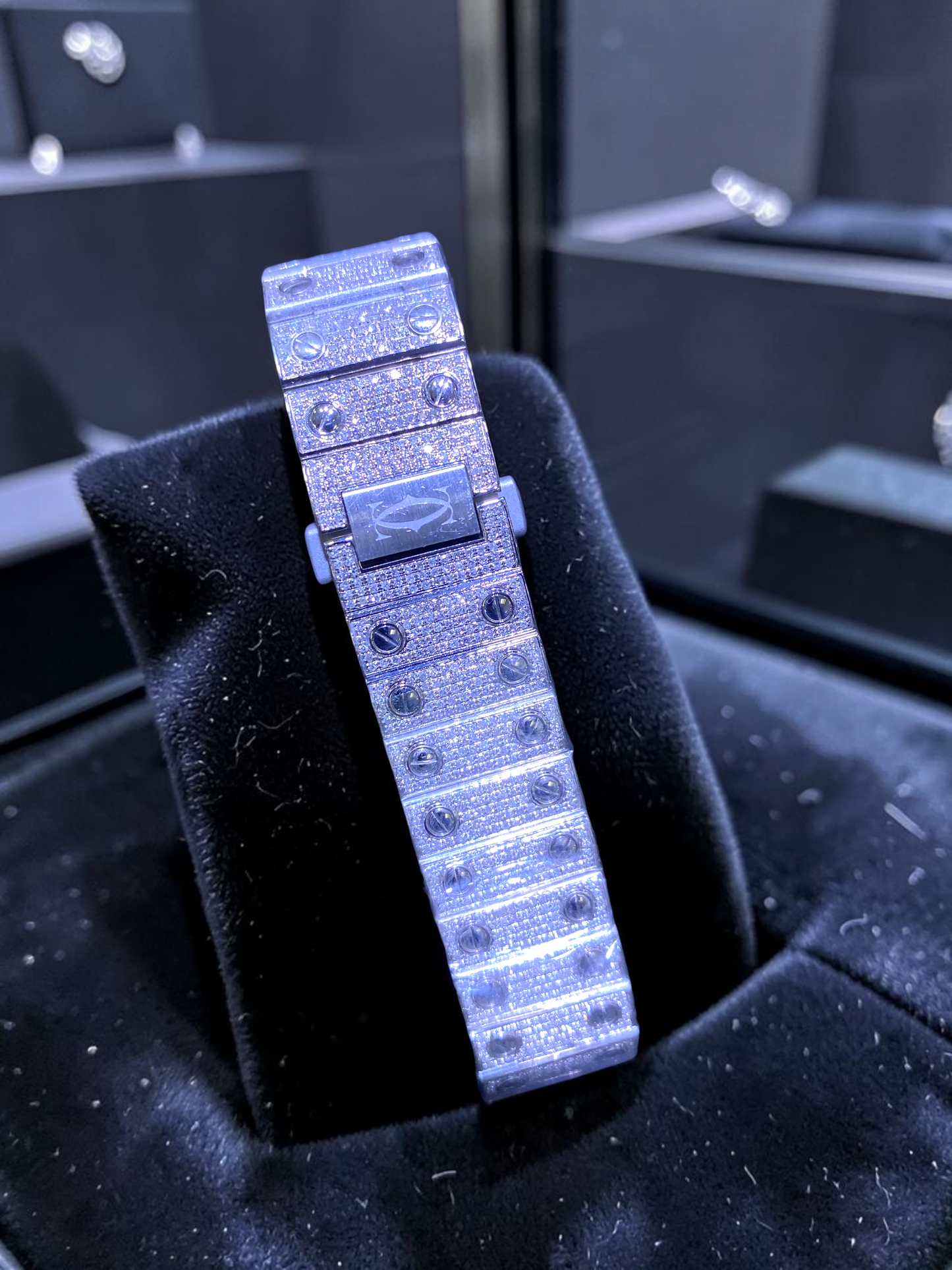 Cartier Santos Automatic Watch VS Natural Diamond– Fully Iced