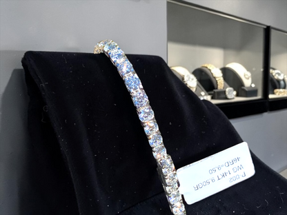 Lab Diamond 7.5” 9.50 Carat 14K White Gold Tennis Bracelet – 9.50 Grams