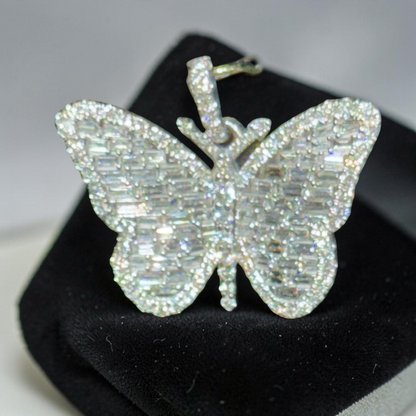 14K Gold Diamond Butterfly Pendant – Yellow Gold & White Gold Options