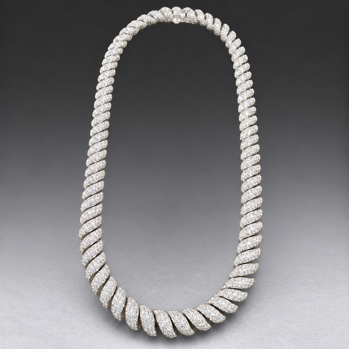 10K Gold & Natural Diamond Macaroni Link Chain