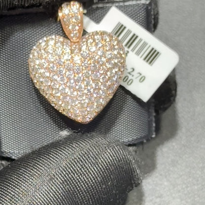 14K Rose Gold .85” Bubble Pendant with 2.70 CT Natural Diamonds & Openable Design