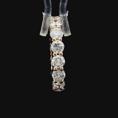 18K Yellow Gold Natural Diamond Eternity Banf – 4 Carats