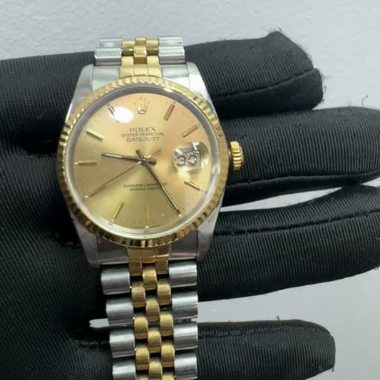 Rolex Datejust 36mm Two-Tone – Champagne Dial – Jubilee Bracelet | Vintage Luxury Classic