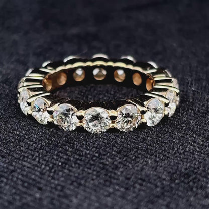 18K Yellow Gold Natural Diamond Eternity Banf – 4 Carats