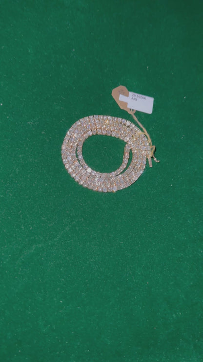 Handmade 20-Pointer Diamond Tennis Chain by Lazo The Jeweller – 20.50 Carats of VS2 Diamonds in 14K Gold