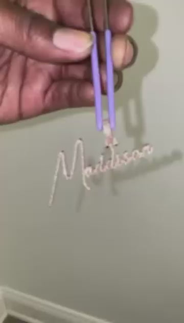 Natural Diamond & Gold Name Pendant