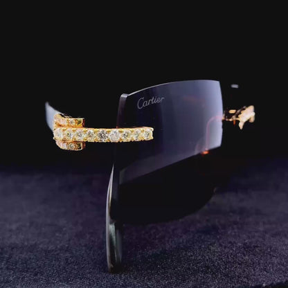 White & Gold Cartier Buffs with 5.9g Gold & 4.16CT VS Diamonds