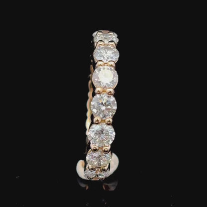 18K Yellow Gold Natural Diamond Eternity Banf – 4 Carats